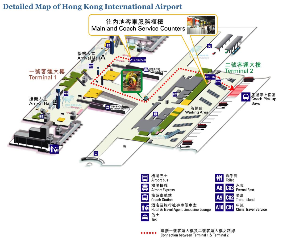 Аэропорт Гонконга на карте