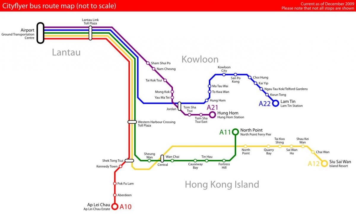 Гонконг карта автобусных маршрутов