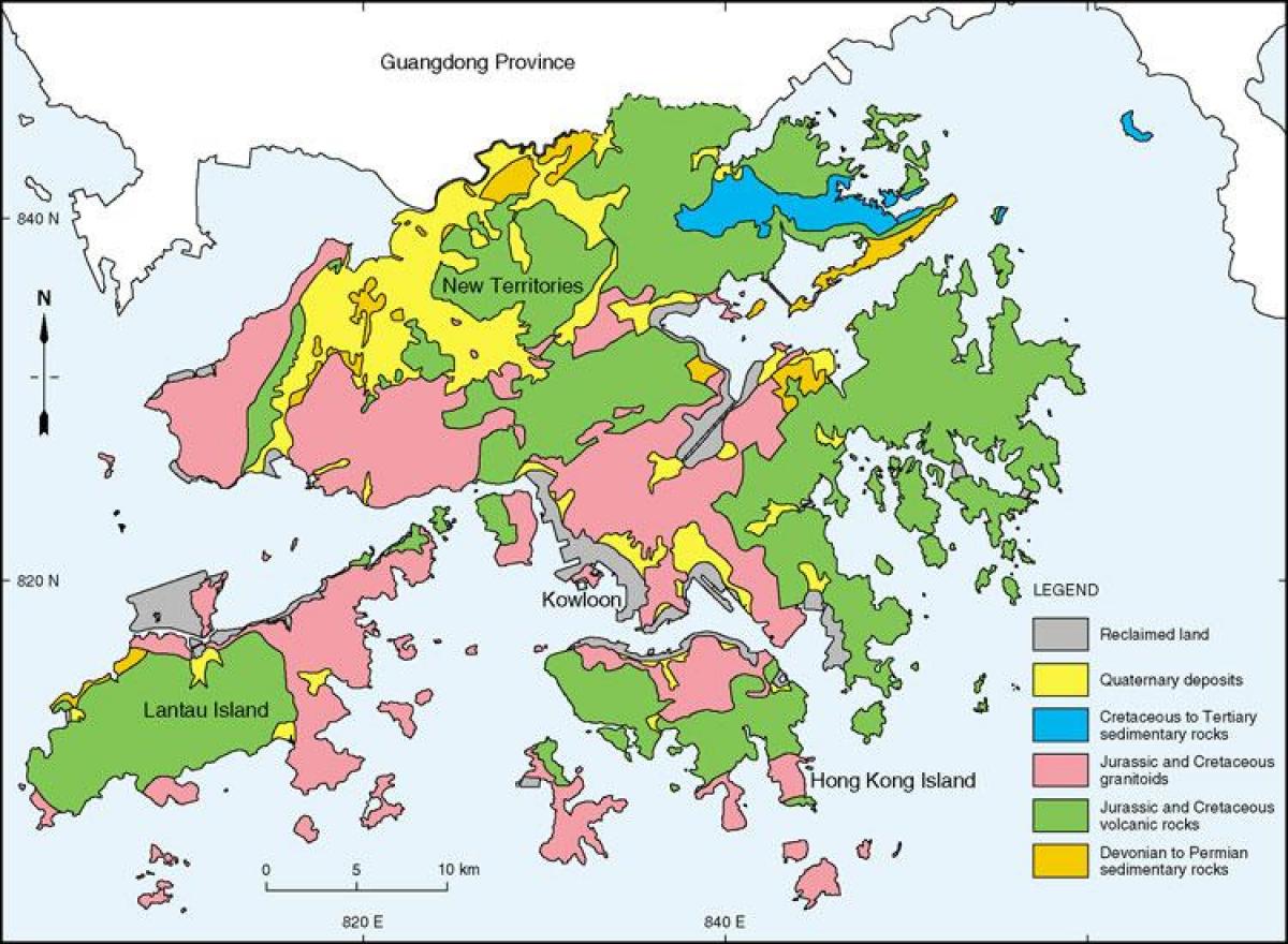 Геологическая карта Гонконга