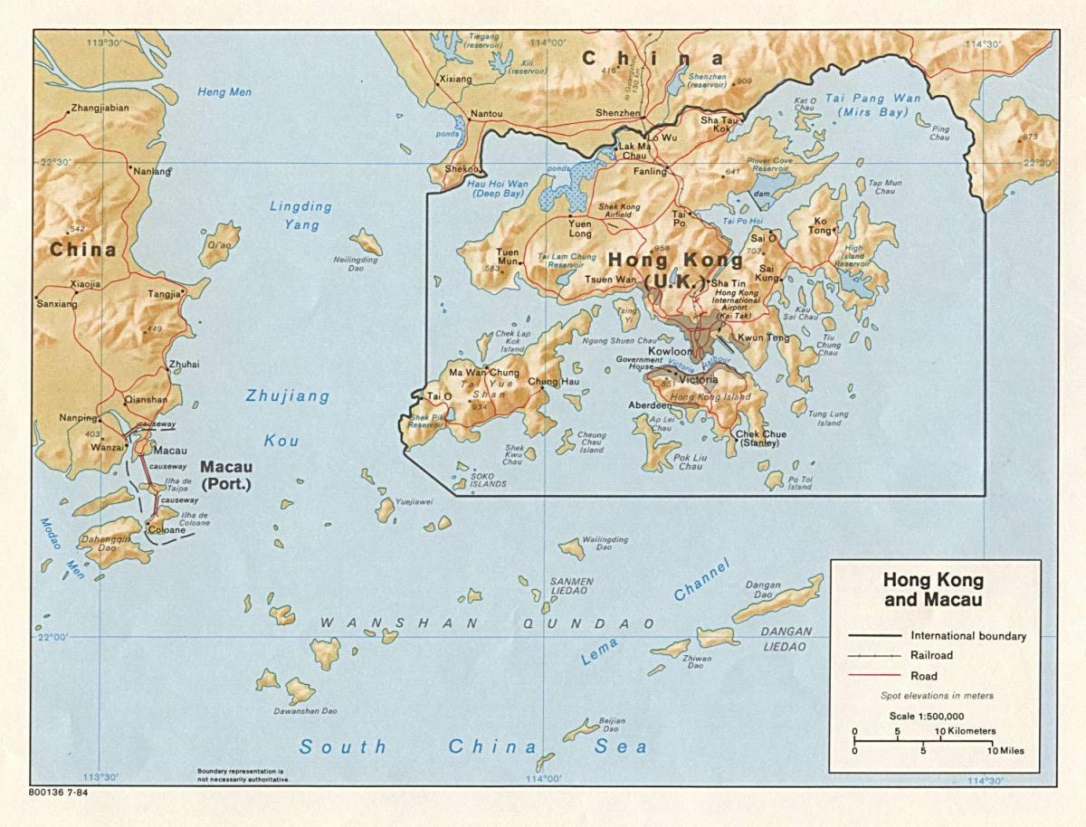 карта Гонконга и Макао