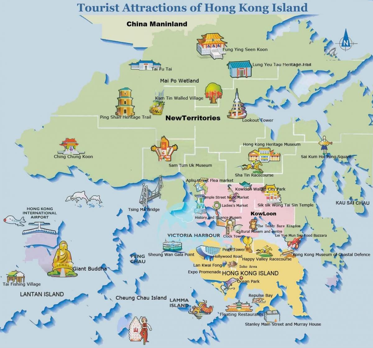 Карта Гонконга для туристов