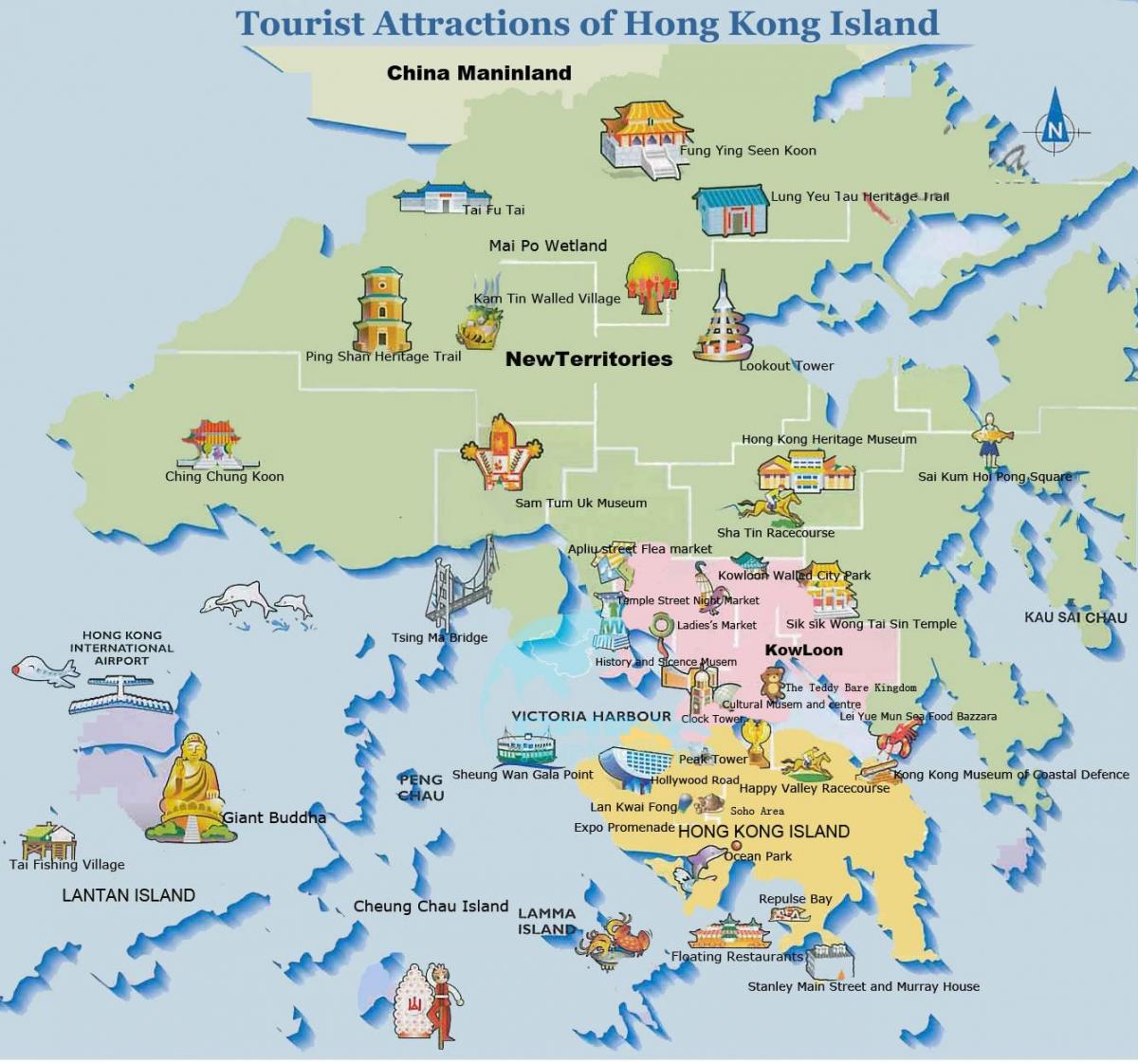 карта острова Гонконг