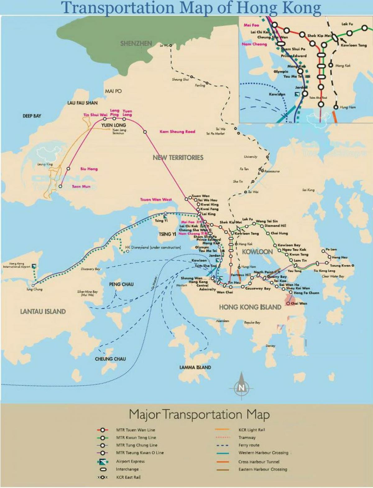 Паромные переправы в Гонконге карте