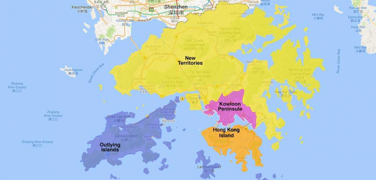 карта района Гонконг