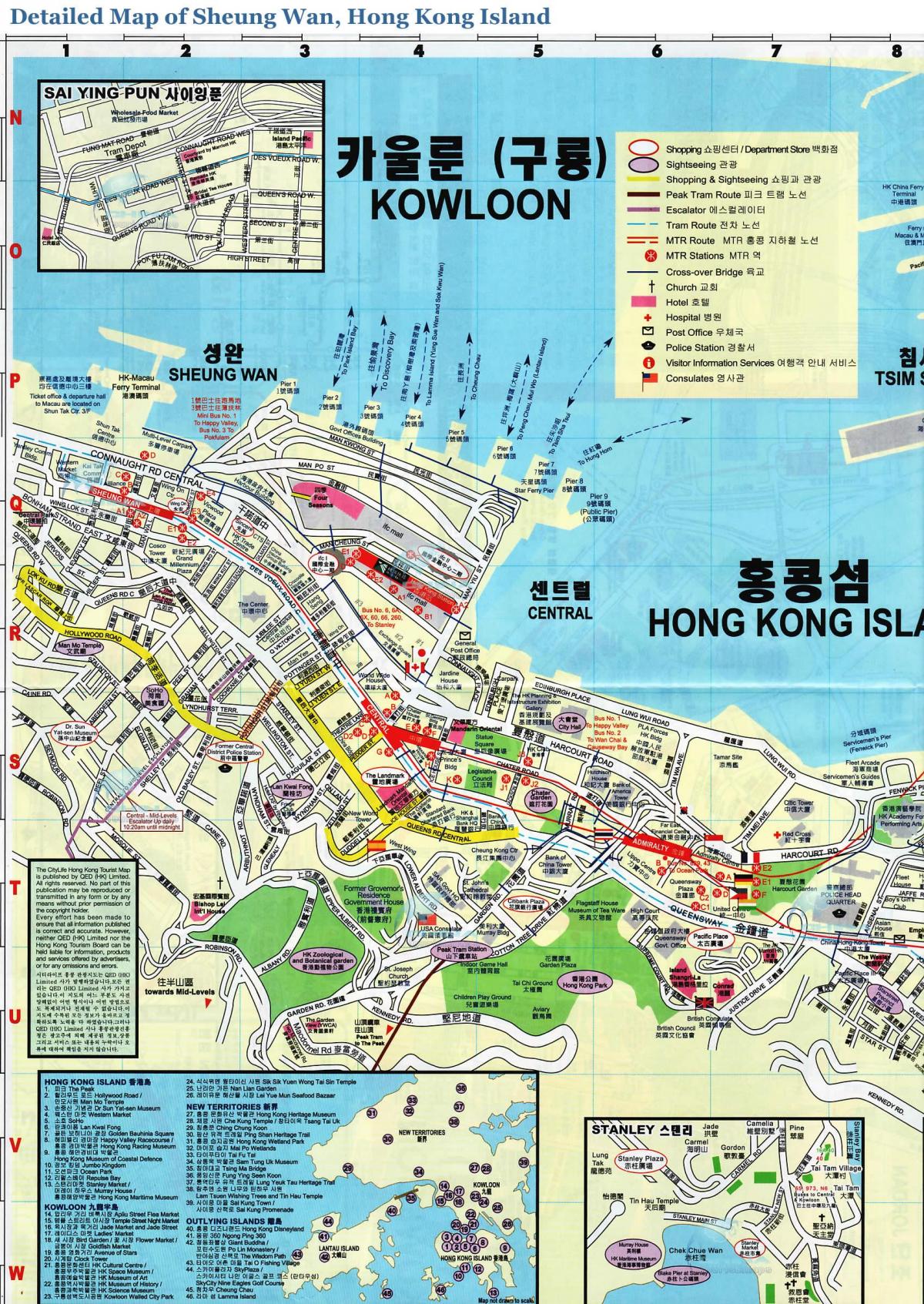 карта сенвань в Гонконге