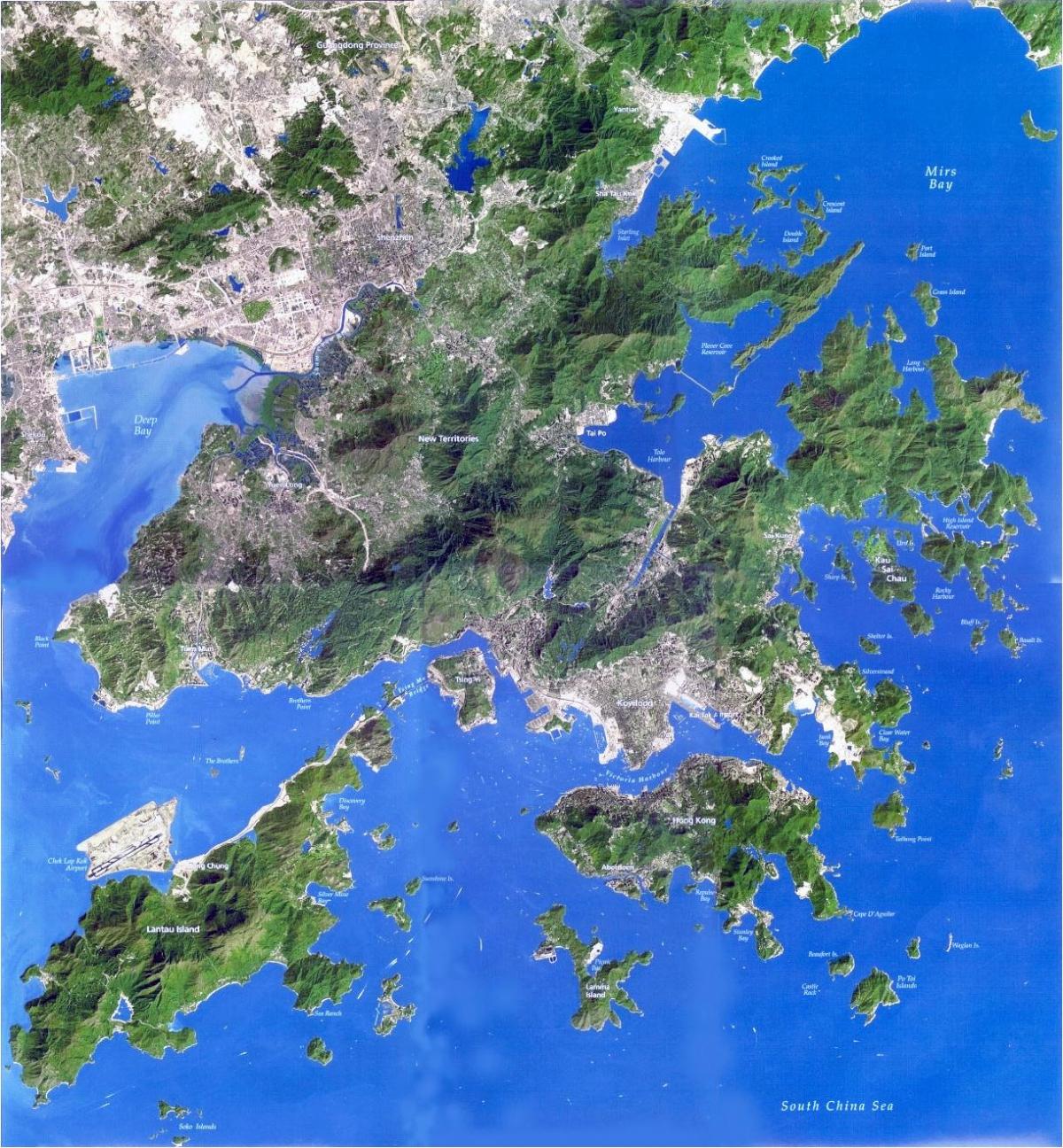 спутниковая карта Гонконга