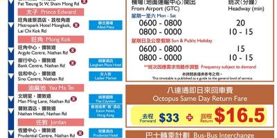 Гонконг А21 карта автобусных маршрутов