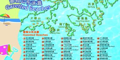 Карта Гонконга пляжи