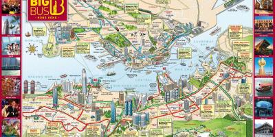 Гонконг большой автобусный тур карте