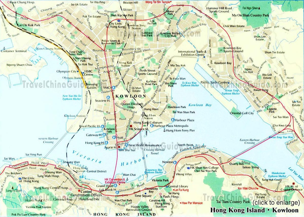 центр карты Гонконг