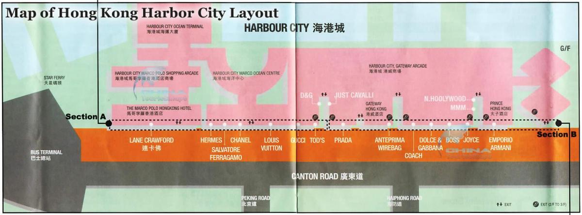 карта гавани города Гонконга