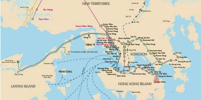 Паромные переправы в Гонконге карте
