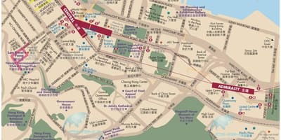 Центре Гонконга карте